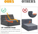 jela Foldable Sofa Bed Large Soft Foam Convertible Sleeper Chair Luxury Miss Fabric Fold Out Chair Bed Floor Couch with Back Support Floor Sofa for Living Room Bedroom (83"x33",Dark Gray) by CozyNest Decor