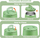 Soup Thermo for Hot Food Kids 14oz Lunch Containers with Buckle Lid Wide Mouth Hot Food Jar Vacuum Insulated Stainless Steel Bento Box Leakproof with Spoon(Green) by TinyTreasures Baby Boutique
