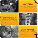 VOSAREA 4pcs Halloween Beverage Bottles Clear Skull Shaped Jar Cups 800ml Plastic Drink Bottles with Screw Straw Hole Lid Party Water Tumbler Skull Beverage Juice Mug by CozyNest Decor