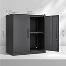 Metal Wall Cabinet,Garage Wall Cabinetwith Handle,Lockable Storage Cabinets Wall Mounted with 2 Doors,Locking Cabinet with Shelves for Basement,Living Home,Black by CozyNest Decor