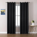 ChrisDowa Blackout Curtains 90 Inches Long 2 Panels Set for Living Room, Grommet Thermal Insulated Room Darkening Curtains for Bedroom (Black, 52 x 90 Inch) by CozyNest Decor