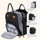 BabbleRoo Extra Large Diaper Bag Backpack, Expandable Baby Bag with Up to 50% More Capacity - Travel Essentials Baby Bag Tote with Changing Pad, Stroller Straps & Pacifier Case - Unisex, Black by TinyTreasures Baby Boutique