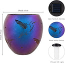 VEWOGARDEN Solar Lanterns Outdoor Waterproof Hummingbird Hollowed-Out Metal Lantern Solar Lights with Flickering Flame for Patio Porch Table, Purple by GreenHaven Gardens