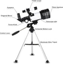 Telescope for Adults & Kids, 70mm Aperture 300mm Refractor Telescope, Portable Travel Refractor Telescopes for Astronomy Beginners with Tripod, Phone Adapter by TinyTreasures Baby Boutique