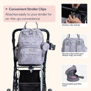 BabbleRoo Diaper Bag Backpack - Baby Essentials, Travel Essentials Baby Bag with Changing Pad, Stroller Straps & Pacifier Case - Unisex, Gray Swirls by TinyTreasures Baby Boutique
