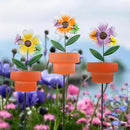 Metal Garden Stakes Decor,3 Pack Flowers Pot Decorative Garden Stakes, Waterproof Spring Outdoor Decor,Metal Flowers Garden Decor for Outside,Lawn,Yard,Pathway by CozyNest Decor