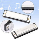 UPINS Harmonica, 4PCS Key of C 10 Hole 10 Tones Titanium Color Harmonica with Case for Beginner (Silvery) by TinyTreasures Baby Boutique