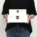 Decorative Wooden Box with Hinged Lid - Timeless Carved Floral Storage for Rustic Farmhouse Decor, Set of 2, White by TinyTreasures Baby Boutique