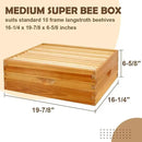 10 Frame Bee Hive Box, Langstroth Medium Super Bee Box Dipped in 100% Beeswax Include Beehive Frames and Waxed Foundation Sheets (Unassembled) by GreenHaven Gardens