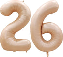 GOER Number 26 Balloons for 26th Birthday Party Decorations,42 Inch Jumbo Foil Helium 62 Balloons for 62nd Birthday Party Decoration (Caramel) by TinyTreasures Baby Boutique