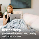 Nuzzie Chunky Knit Weighted Blanket - Breathable, Cooling, Hand Made Knit Throw Blanket for Sleep for Relaxation - Machine Washable, Stylish Design(Light Grey, Throw | 12lbs | 44"x60") by CozyNest Decor