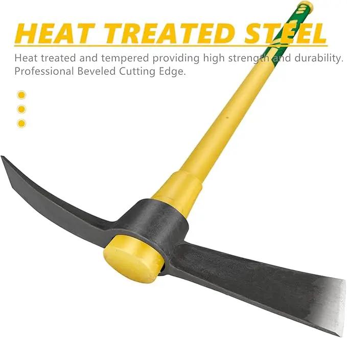 Cutter Mattock, 36" Heavy Duty Pick Axe with Forged Heat Treated Steel Blades Hoe for Weeding, Prying and Chopping, Digging Tool with Fiberglass Handle (36.3inch, Yellow), photo 2 of 9
