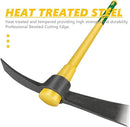 Cutter Mattock, 36" Heavy Duty Pick Axe with Forged Heat Treated Steel Blades Hoe for Weeding, Prying and Chopping, Digging Tool with Fiberglass Handle (36.3inch, Yellow) by GreenHaven Gardens