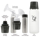 CERES CHILL OG Breastmilk Chiller, Reusable Storage Container, Up to 34 oz. - Bottle Cooler Keeps Milk at Safe Temperatures for Up to 20 Hours, Connects w/Most Pumps (White) by TinyTreasures Baby Boutique