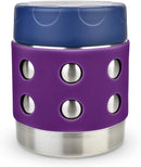 LunchBots Thermal 8 oz Triple Insulated Thermos - Hot 6 Hours or Cold 12 Hours - Leak Proof Thermos Soup Jar - All Stainless Interior - Navy Lid - Purple Dots by TinyTreasures Baby Boutique