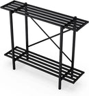 Zhongma 2 Tier Metal Sturdy Heavy Plant Stand, Narrow Plant Stand Indoor and Outdoor, L35.43 x W10.3 x H27.5 inch, 440 LBS Capacity & Heavy Duty Construction by GreenHaven Gardens