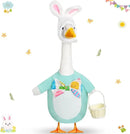 Spring Easter Egg Goose Outfit Lawn Porch Goose Clothes with Basket Goose Outfit for 23" Goose Spring Easter's Day Outdoor Patio Yard Lawn Art Decoration by GreenHaven Gardens