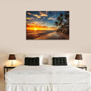 DZL Art S74781 Canvas Painting Print Paradise Tropical Island Beach with Palms Photograph Print Nature Pictures Wall Art Canvas Prints Painting for Living Room Bedroom Decor Office Wall Decor by CozyNest Decor