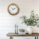 Presentime & Co. Farmhouse Series, Rustic Woven Clock, 14 inch, Natural Woven Water Hyacinth/Sea Grass. Wall Sculpture, Wall Art and Timepiece for Home Decoration/Decoration/Farmhouse Décor by CozyNest Decor
