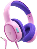 Tronsmart KH01 Kids Headphones - Foldable Over-Ear With Safety Volume 85/93dB, HD Stereo, 3.5mm Jack for Boys/Girls/School/Kindle/Travel/Tablets (Pink) by TinyTreasures Baby Boutique