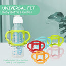 Silicone Baby Bottle Handles, 2PCS Bottle Handles for Dr Brown Narrow Bottles, Easy Grip Handles to Hold Baby Bottle, Easy Carry Handle Lightweight Bottle Handle(Green/Blue) by TinyTreasures Baby Boutique