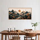 Large Boho Mountain Framed Canvas Wall Art Set, Brown Ridge Landscape Wall Decor, Pine Tree Scenery Wall Painting, Abstract Wilderness Art Print for Living Room, Bedroom, Office - 20X40 by CozyNest Decor