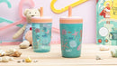 Zak Designs Shells Kelso Tumbler Set, Leak-Proof Screw-On Lid with Straw, Bundle for Kids Includes Plastic and Stainless Steel Cups with Bonus Sipper (3pc Set, Non-BPA) 15 fl.oz. by TinyTreasures Baby Boutique
