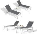 PURPLE LEAF Lounge Chair Pool Chaise Lounge Outdoor Grey 2 Sets by GreenHaven Gardens