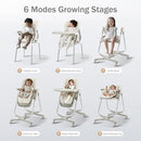 6 in 1 Convertible High Chairs for Babies and Toddlers,Portable High Chair with Dishwasher Tray and 4 Wheel,Booster Seat for Dining Table,Foldable Toddle and Baby Feeding Highchair (White) by TinyTreasures Baby Boutique