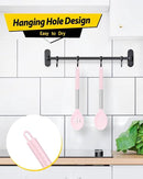 Pack of 2 Large Silicone Cooking Spoons,Non Stick Solid Basting Spoon,Heat-Resistant Kitchen Utensils for Mixing,Serving,Draining,Stirring (PINK) by CozyNest Decor
