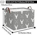HIYAGON Baby Basket Cute Toy Bin for Boys and Girls Kids Storage Bin Organizer Box Gift Basket Empty Rectangular Deer Room Decor for Home(Grey deers) by TinyTreasures Baby Boutique