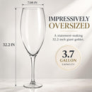 Worlds Largest Giant Wine Glass - Huge 32 Inches, 3.7 Gallons