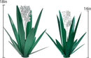 Metal Agave Plant Garden Art, 2 Pack Tequila Rustic Sculpture, Rustic Metal Agave Plants Garden Lawn Home Ornaments, for Yard Stakes, Garden Figurines, Outdoor Patio (2 PCS White Flowers) by GreenHaven Gardens