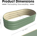4x2x1ft Oval Galvanized Raised Garden Bed Outdoor 9-in-1 Large Metal Modular Planter Box Raised Beds for Gardening,Vegetables,Fruits,Flowers & Herbs (Green) by GreenHaven Gardens