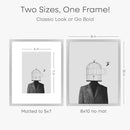 Homeforia Silver Picture Frame 8x10, High End Metal 8 x 10 Photo Frames with Mat 5 by 7 Art, 10x8 Thin Frame Matted to 5x7 inch Print, 10by8 Wall or Tabletop Frames, Tempered Glass, Wall Kit, Set of 1 by CozyNest Decor