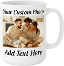 Customized 15oz Ceramic Coffee Mugs with Personalized Text and Photo Image Upload Novelty Gift, Personalize With Different Design And Images, Custom Gift (White) by TinyTreasures Baby Boutique