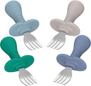 4Pcs Toddler Forks Baby Forks Set - Self-Feeding Utensils with Soft-Silicone Handles, 18/8 Stainless Steel, Anti-Choke & BPA-Free Cutlery Set by TinyTreasures Baby Boutique