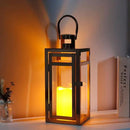 TRIROCKS Stainless Steel Decorative Lantern 12'' High Metal Candle Holder with Clear Glass Panels Perfect for Home Decor Living Room Parties Events Tabletop Indoors Outdoors (Rose Gold) by CozyNest Decor