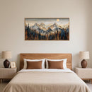 Celestdeco Wood Mountain Framed Canvas Wall Art Set, Pine Trees Wall Painting, Ridge Scenery Wall Decor, Natural Sun Landscape Art Print for Living Room, Bedroom, Dining Room, Office - 20"x40"x1 by CozyNest Decor