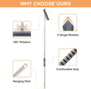 Grout Brush with Long Handle, 2 in 1 V-Shaped Floor Scrub Brush for Cleaning, Bathroom, Garage, Wall, Patio, and Tile, Stiff Bristle Brush with 54'' Telescopic Handle by GreenHaven Gardens