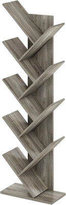 Furinno Tree Bookshelf 9-Tier Floor Standing Tree Bookcase, French Oak by TinyTreasures Baby Boutique