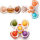LiKee Strong Suction Cup Fidget Rotating Sensory Bath Toys for Baby 12 18 Months Airplane Car Travel Table & Window Toys for 1 2 Years Old Toddler Boys and Girls (Space-2) by TinyTreasures Baby Boutique