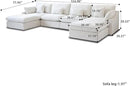 JACH U-Shaped Sectional Couches for Living Room, Cloud Sectional Couch with Deep Seat, 155.9" Modular Sofa with Chaise, Covers Removeable & Washable, Sofas Furniture for Living Room, White by CozyNest Decor