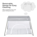 BABY JOY 2 in 1 Travel Crib with Side Zipper, Portable Baby Playard with Soft Washable Mattress, Installation-Free Home Playard with Carry Bag for Airplane, Lightweight Playpen for Infants &Toddlers by TinyTreasures Baby Boutique