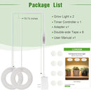 LORDEM Ceiling Grow Light for Indoor Plants, 96 LEDs Full Spectrum LED Plant Light, 5V Plant Lamp with 4/8/12H Auto Switch, 4 Dimmable Brightness Levels, Ideal for Small Plants, Dual Head, Corded by GreenHaven Gardens