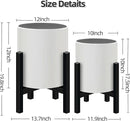 Plant Pot with Stands Set of 2, Mid Century Planters for Indoor Plants Modern Decorative Flower Pots for Balcony, Office, Living Room or Garden with Drainage Plug, 12 inch & 10 inch by CozyNest Decor