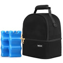 NCVI Breastmilk Cooler Bag with 2 Ice Pack, Breast Pump Bag with Cooler Fits 6 Bottles, Double Layer Breast Milk Baby Bottle Cooler Bag, for Travel, Nursing Mom Daycare, Work, Picnic (Black) by TinyTreasures Baby Boutique