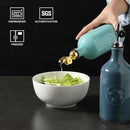 Sweejar 16 Oz Ceramic Olive Oil Dispenser Bottle, Oil Dispenser for Kitchen with Gravity Spout, Relief Opaque Vinegar Container for Evoo, Soy Sauce, 1 Pack(Fog Blue, Silver Spout) by CozyNest Decor