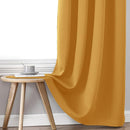 ChrisDowa 100% Blackout Curtains for Bedroom with Black Liner, 2 Thick Layers Total Blackout Thermal Insulated Grommet Long Window Curtains 2 Panels Set (Mustard Yellow, 52 x 95 Inch) by TinyTreasures Baby Boutique