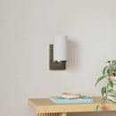 Kichler Crosby 9.25" Wall Sconce in Brushed Nickel, 1-Light Contemporary Hallway or Bathroom Light with Satin Etched Cased Opal Glass, (9.25" H x 4.5" W), 45495NI by CozyNest Decor